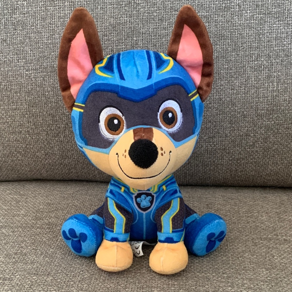 Paw Patrol Mighty Pups Chase 8.5” Plush Stuffed Animal Nickelodeon Spin Master